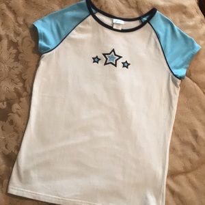 Girls ProSpirit White/Blue Star T-Shirt